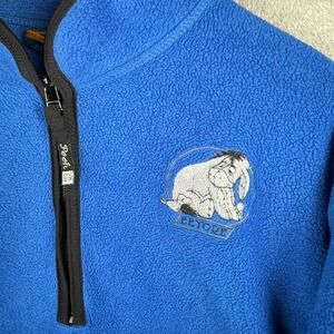 Eeyore‎ Pooh Disney Fleece 1/4 Zip Sweatshirt Womens L Blue Vintage 90s Retro